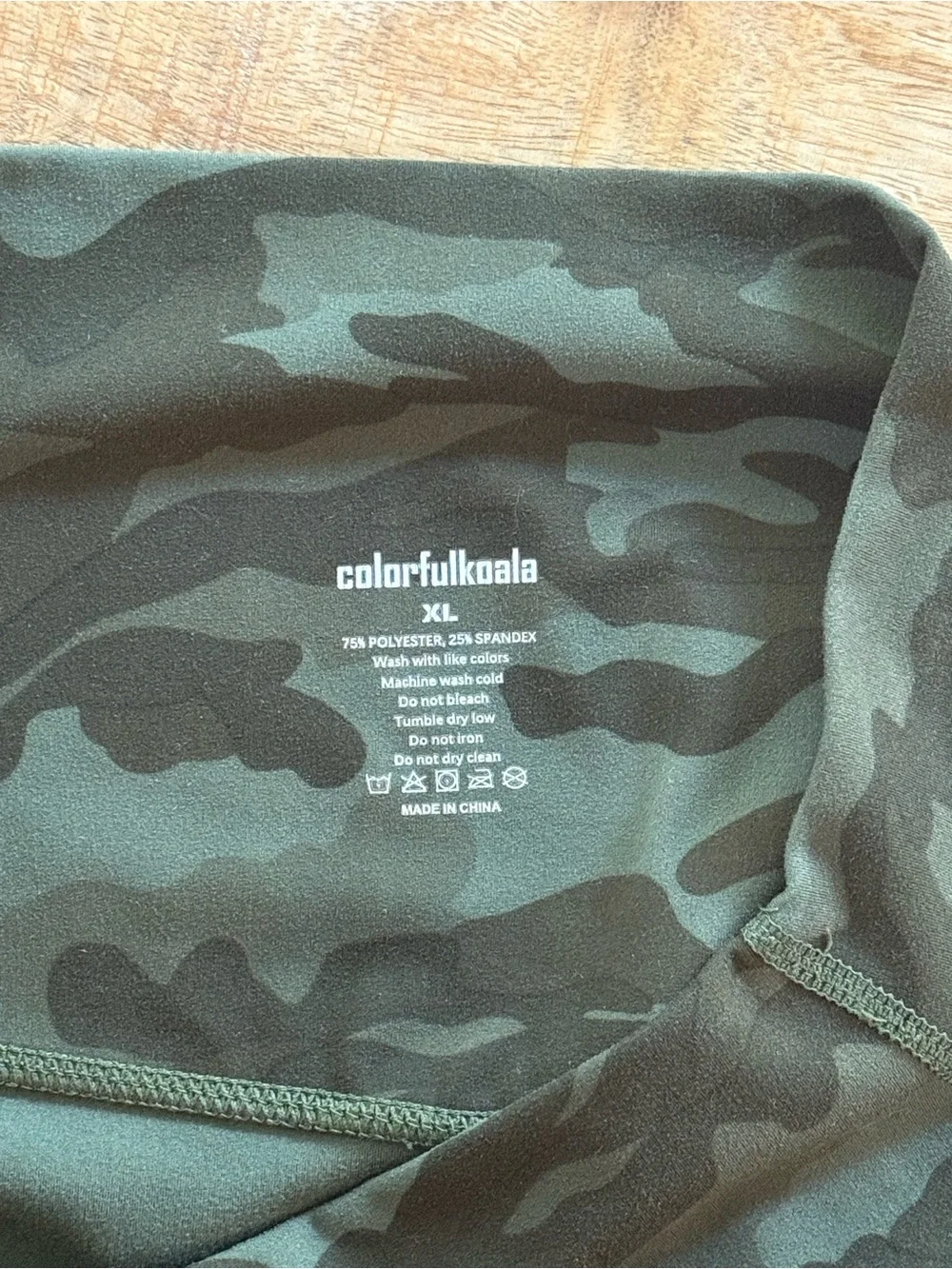 Colorfulkoala Women’s XL Camo High Waisted Leggings Green Black Yoga Pants
